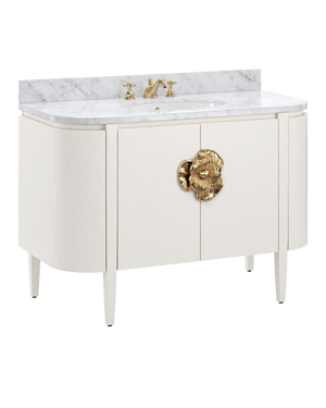Briallen 48" White Vanity with Oval Undermount Sink | Currey & Co - 3800-0002