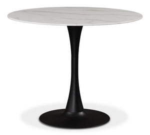 Holly 36" Black Marble Veneer Top And Metal Base Dining Table (3 Boxes) | Meridian Furniture - 973-T