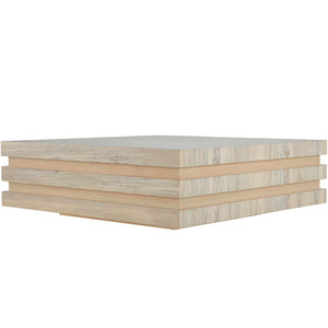 Bourne Wood Square Pedestal Coffee Table | Gabriella White - SCH-175431