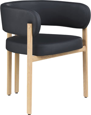Gideon Black Vegan Leather Upholstered Dining Chair (Set of 2) | Meridian Furniture - 982Black-C