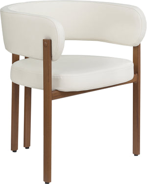 Gideon Cream Vegan Leather Upholstered Dining Chair (Set of 2) | Meridian Furniture - 983Cream-C