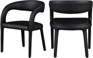 Sylvester Black Vegan Leather Upholstered Dining Chair | Meridian Furniture - 987Black-C