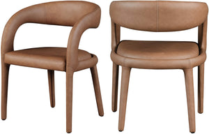 Sylvester Brown Vegan Leather Upholstered Dining Chair | Meridian Furniture - 987Brown-C