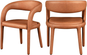 Sylvester Cognac Vegan Leather Upholstered Dining Chair | Meridian Furniture - 987Cognac-C