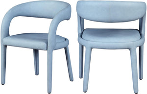 Sylvester Light Blue Vegan Leather Upholstered Dining Chair | Meridian Furniture - 987LtBlu-C