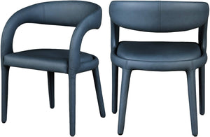 Sylvester Navy Vegan Leather Upholstered Dining Chair | Meridian Furniture - 987Navy-C