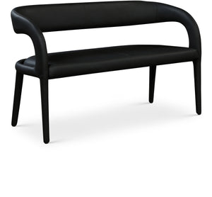 Sylvester Black Vegan Leather Upholstered Bench | Meridian Furniture - 988Black