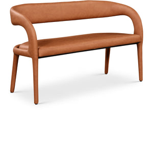 Sylvester Cognac Vegan Leather Upholstered Bench | Meridian Furniture - 988Cognac