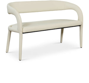 Sylvester Cream Vegan Leather Upholstered Bench | Meridian Furniture - 988Cream
