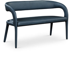 Sylvester Navy Vegan Leather Upholstered Bench | Meridian Furniture - 988Navy