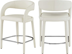 Sylvester Cream Vegan Leather Upholstered Counter Stool | Meridian Furniture - 989Cream-C