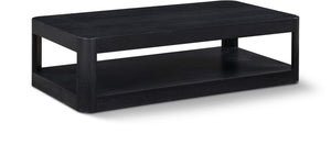 Reeves Black Solid Wood And Burl Veneer Coffee Table | Meridian Furniture - 99068Black-CT