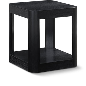 Reeves Black Solid Wood And Burl Veneer End / Side Table | Meridian Furniture - 99068Black-ET