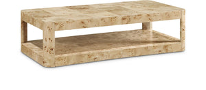 Reeves Natural Solid Wood And Burl Veneer Coffee Table | Meridian Furniture - 99068Burl-CT