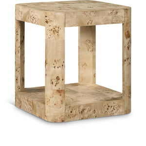 Reeves Natural Solid Wood And Burl Veneer End / Side Table | Meridian Furniture - 99068Burl-ET