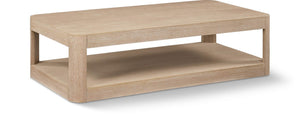 Reeves Natural Solid Wood And Burl Veneer Coffee Table | Meridian Furniture - 99068Oak-CT