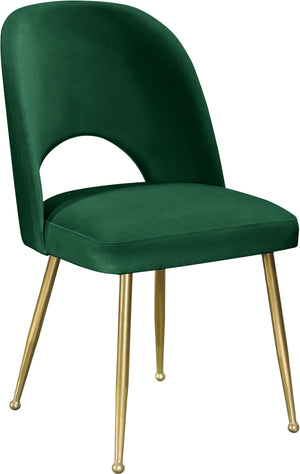 Logan Green Velvet Upholstered Dining Chair (Set of 2) | Meridian Furniture - 990Green-C