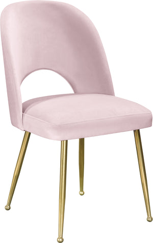 Logan Pink Velvet Upholstered Dining Chair (Set of 2) | Meridian Furniture - 990Pink-C