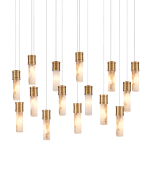 Cannula 15-Light Linear Multi-Drop Pendant | Currey & Co - 9000-1383