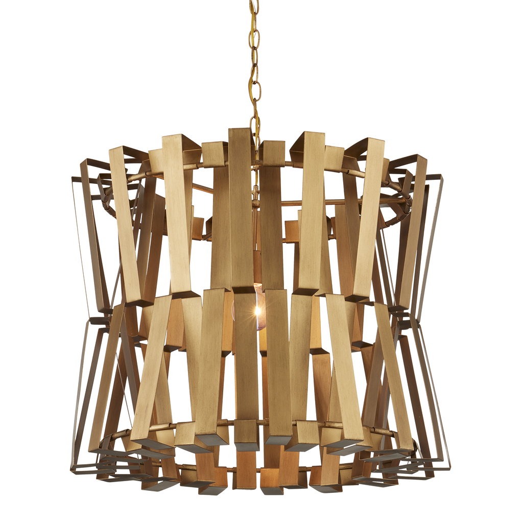 Currey & Company Chaconne 27" Brass Chandelier 1-Light Chandelier