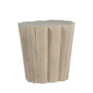 Bree Resin Tubular Pedestal Side Table | Gabriella White - SCH-155200