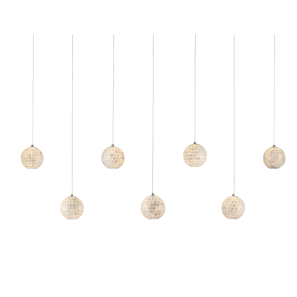 Currey & Company Finhorn 7-Light Rectangular Multi-Drop Pendant