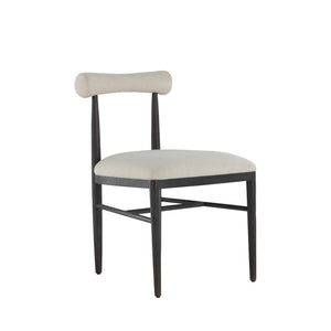 Vira Oak Side Chair - Cerused Forest Black Linen | Gabriella White - SCH-175453