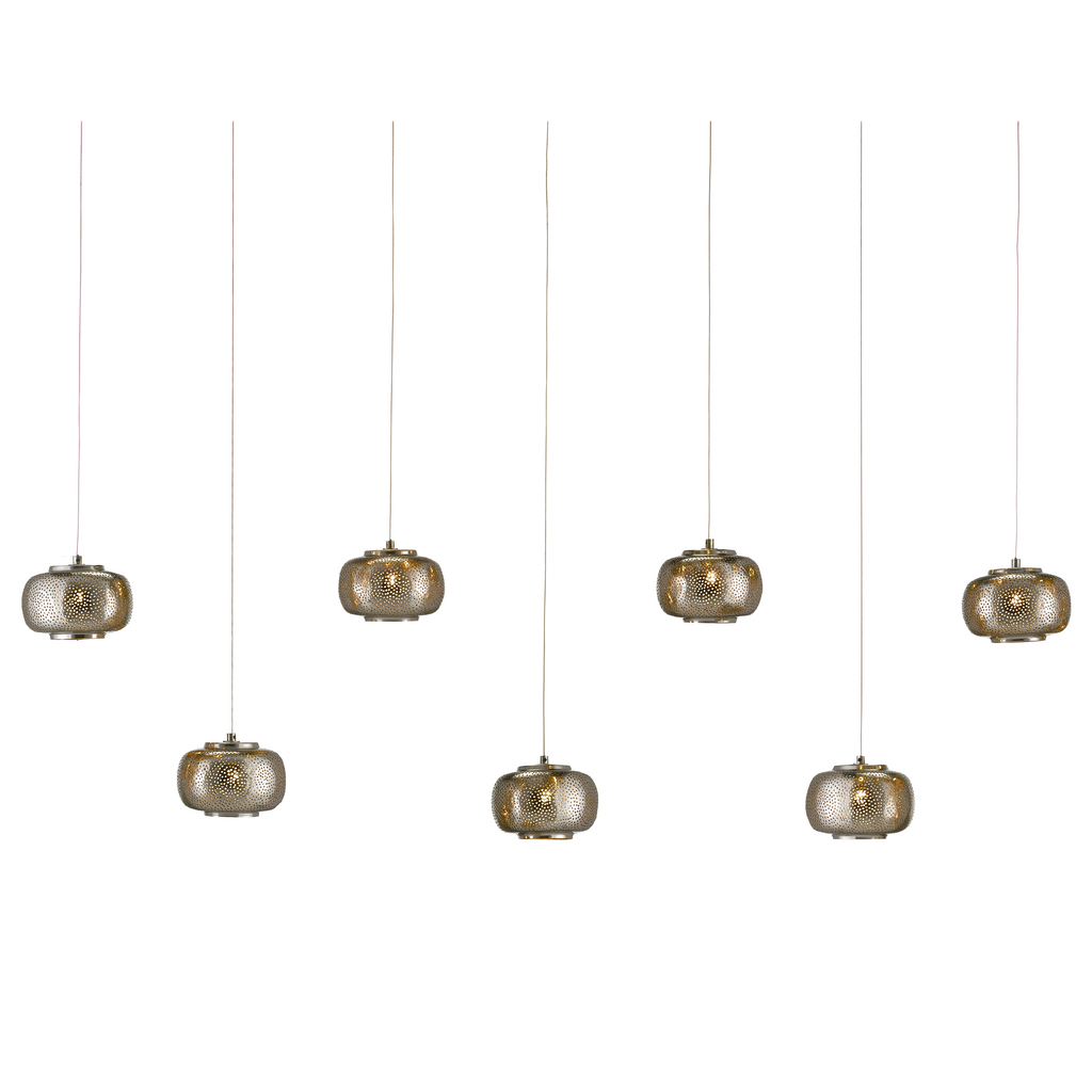 Currey & Company Pepper 7-Light Rectangular Multi-Drop Pendant
