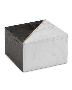 Currey & Co Deena Black & White Marble Box | 1200-0652