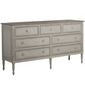 Caroline Mindi Mahogany Wood Dresser - 7 Drawers, Classic Antique White | Gabriella White - SCH-160105