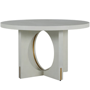 Sheila Mindi Veneer Round Pedestal Dining Table | Gabriella White - SCH-169240