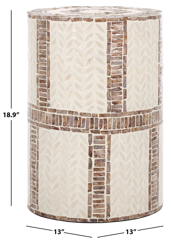 Keary Round Accent Table| Safavieh - ACC1804 - White & Gold