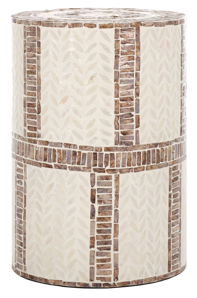 Keary Round Accent Table| Safavieh - ACC1804 - White & Gold