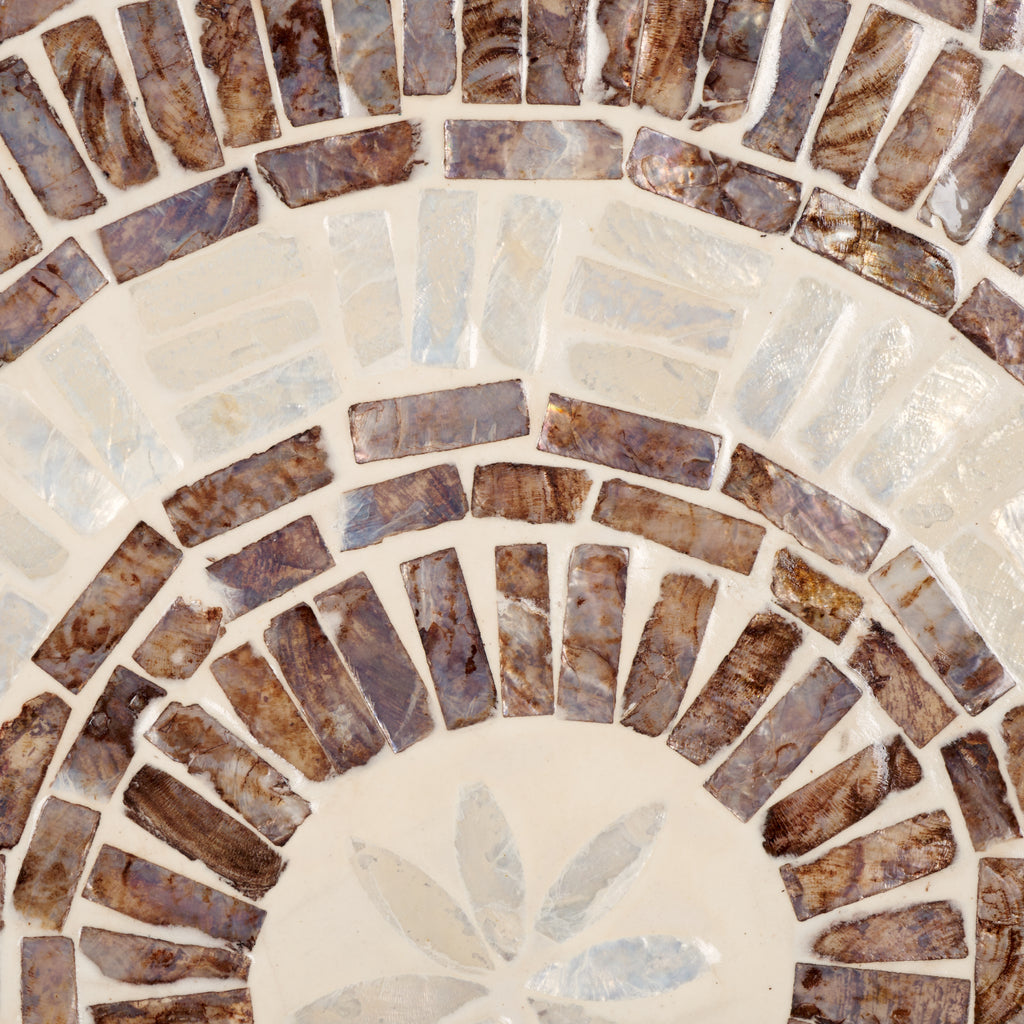 Keary Round Accent Table| Safavieh - ACC1804 - White & Gold