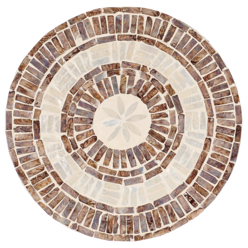 Keary Round Accent Table| Safavieh - ACC1804 - White & Gold