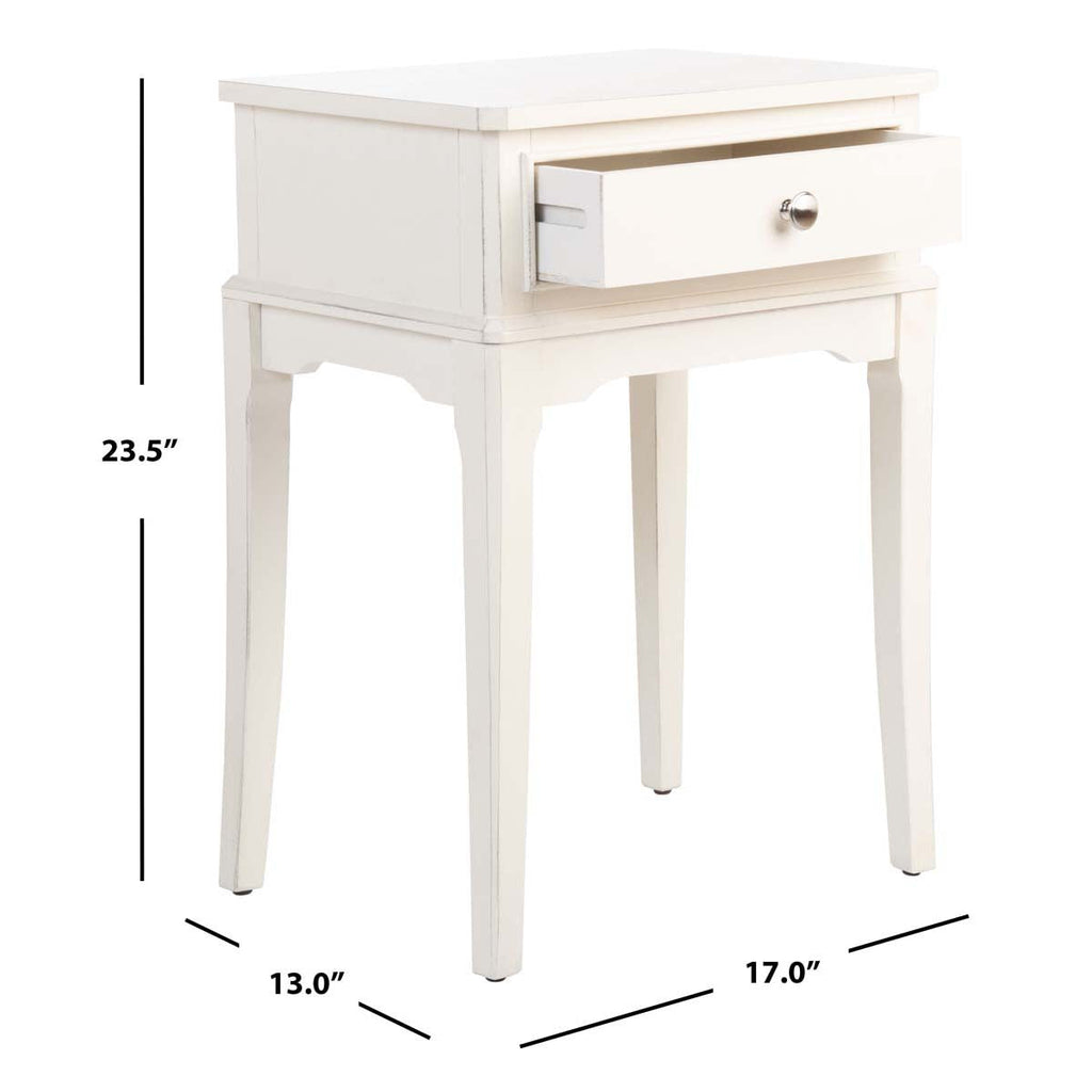 Safavieh Opal 1 Drawer Accent Table - Distressed / White