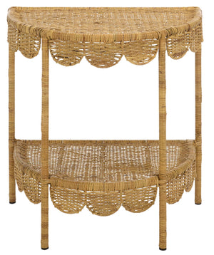 Tinzo Scallop Accent Table With Shelf | Safavieh - ACC6001