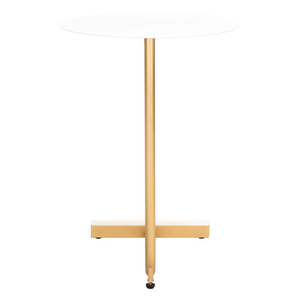 Safavieh Haylee Round Side Table - White / Gold