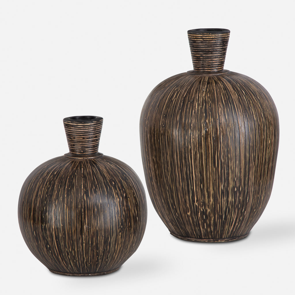 Uttermost Islander Black Vases S/2 - 17116