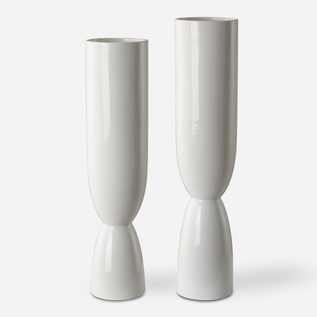 Uttermost Kimist White Vases, S/2 - 18138