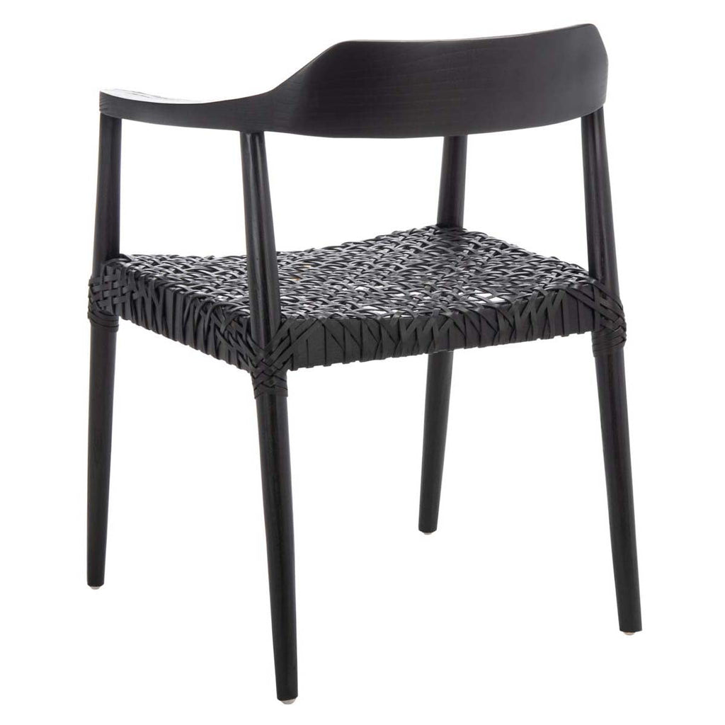 Safavieh Munro Leather Woven Accent Chair - Black