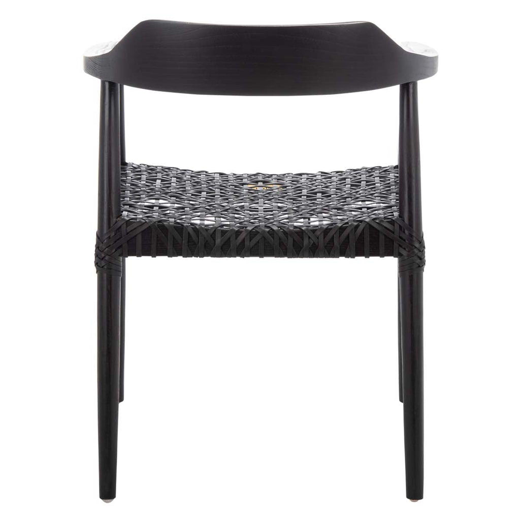 Safavieh Munro Leather Woven Accent Chair - Black