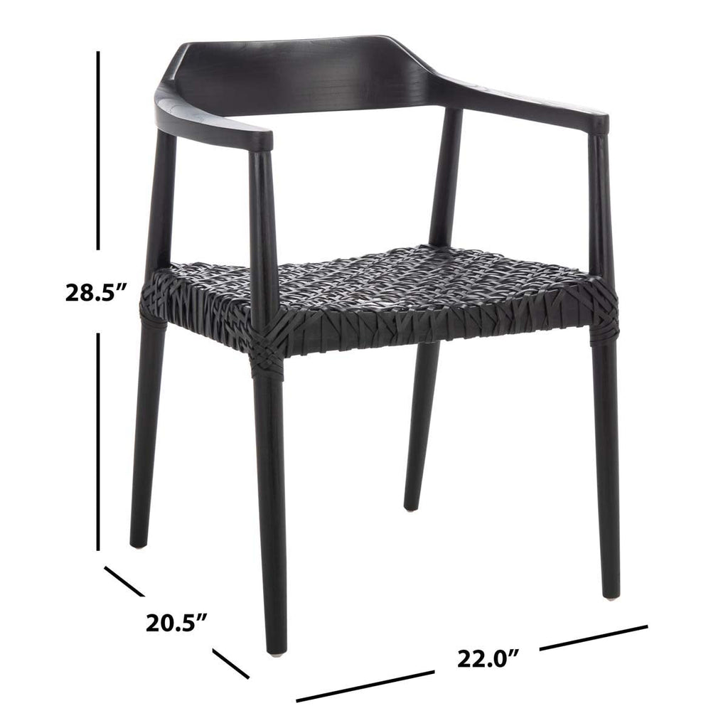 Safavieh Munro Leather Woven Accent Chair - Black