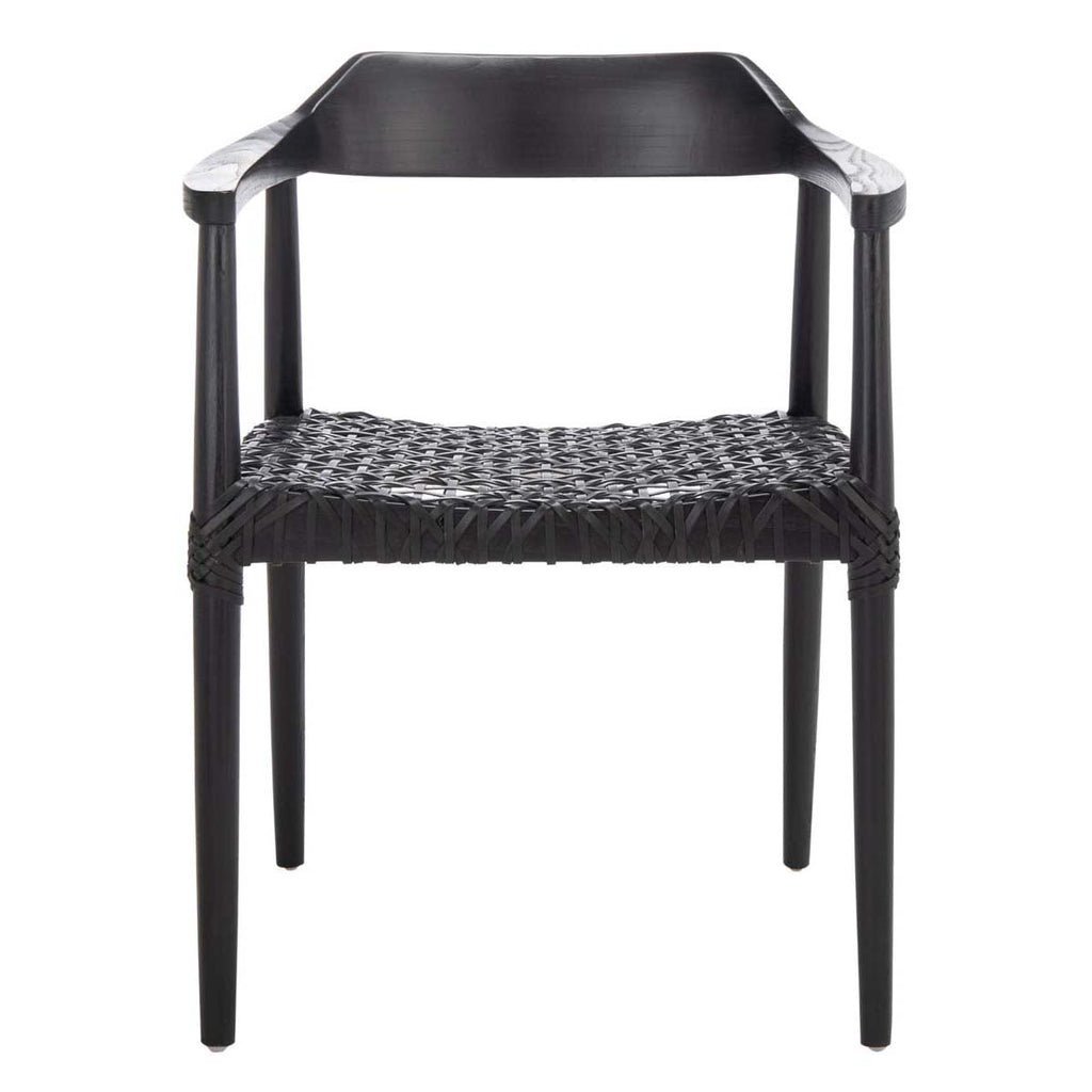 Safavieh Munro Leather Woven Accent Chair - Black