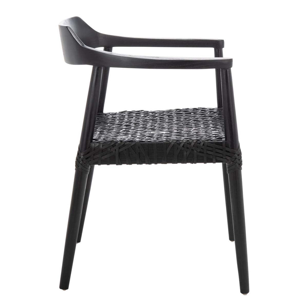 Safavieh Munro Leather Woven Accent Chair - Black