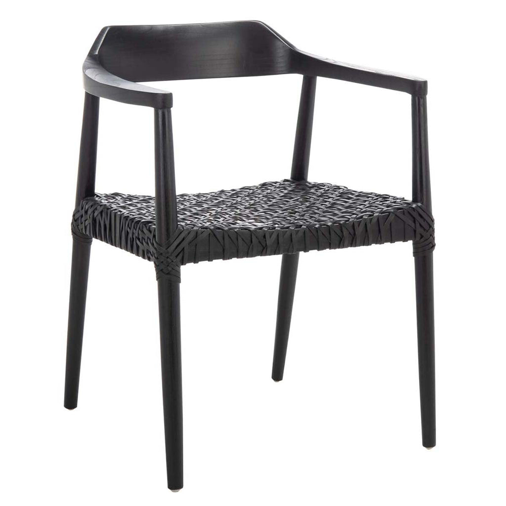 Safavieh Munro Leather Woven Accent Chair - Black