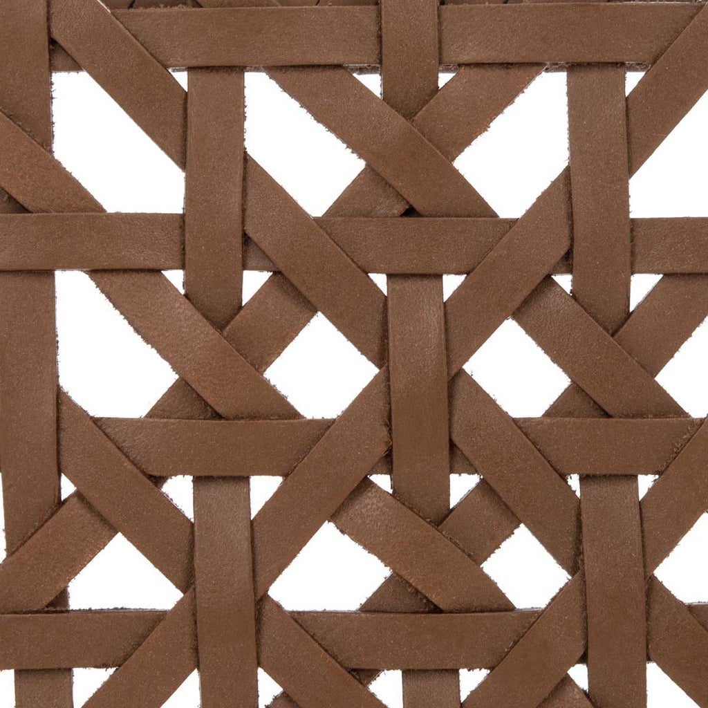 Safavieh Munro Leather Woven Accent Chair - Natural / Light Honey