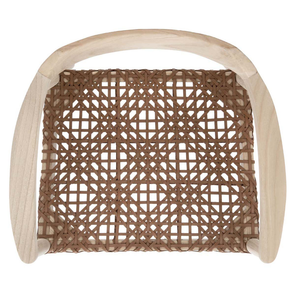 Safavieh Munro Leather Woven Accent Chair - Natural / Light Honey
