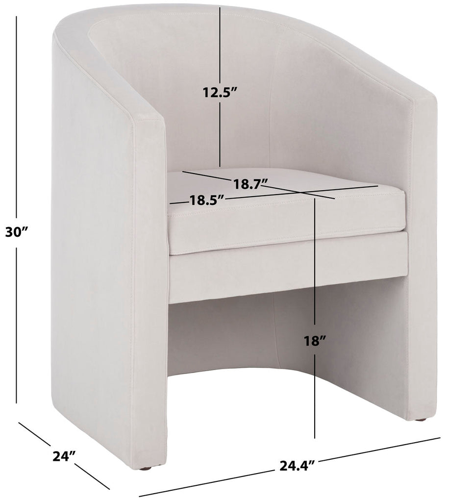 Safavieh Elysian Accent Chair - Light Grey Velvet