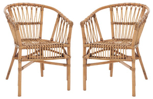 Adriana Rattan Accent Chair (Set of 2) | Safavieh - ACH6505